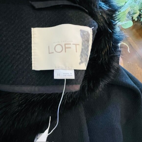 NEW Ann Taylor Loft Wool Blend Black Cape Jacket Size Medium NWT - Picture 8 of 10
